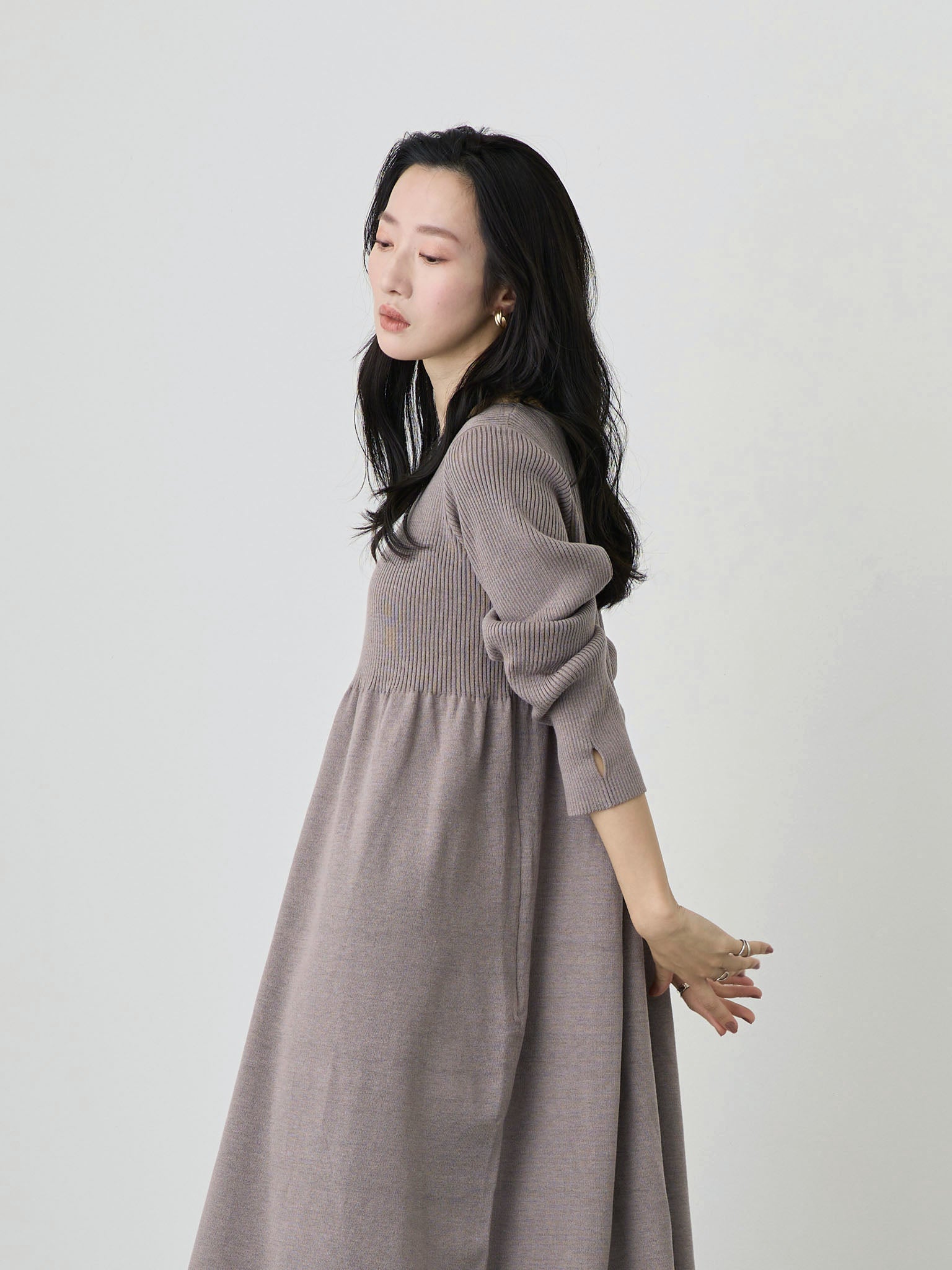 リブニットフレアワンピース Gray – honono for mom&baby