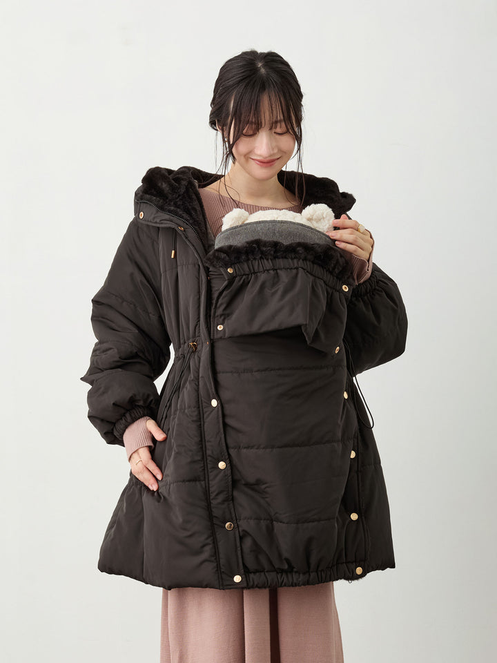 ダッカー付き中綿アウター Black