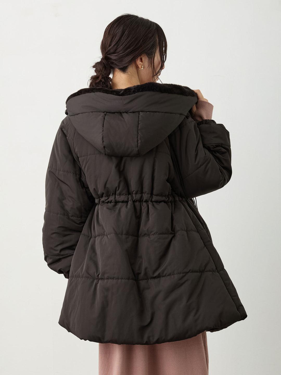 ダッカー付き中綿アウター Black