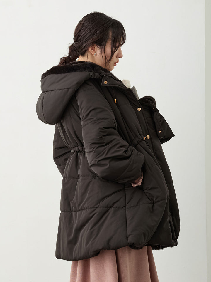 ダッカー付き中綿アウター Black