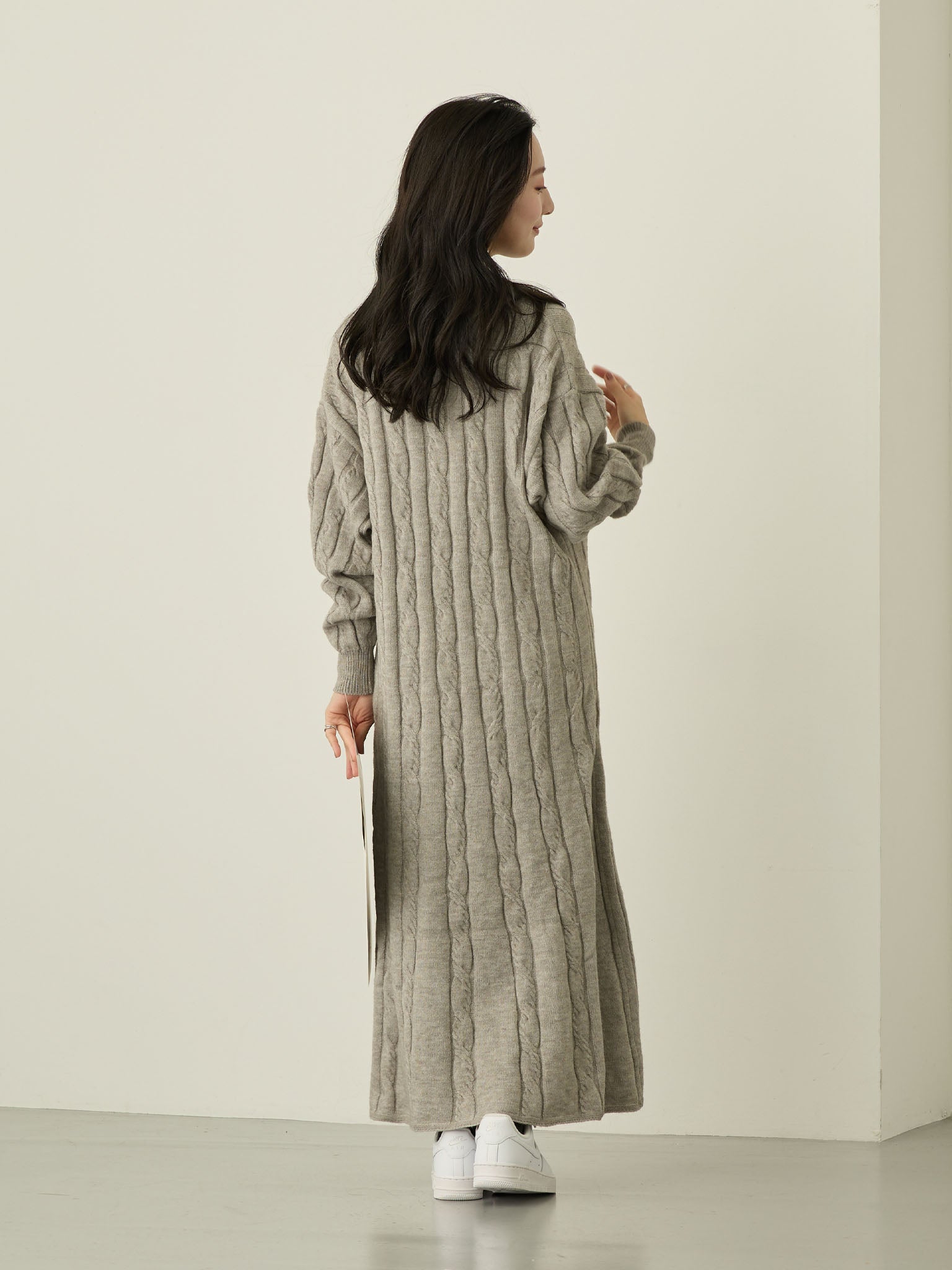 美品　近年モデル　パーリーゲイツ　ワンピース　ニットワンピース　　ケーブル ケーブルニットワンピース Gray – honono for mom&baby