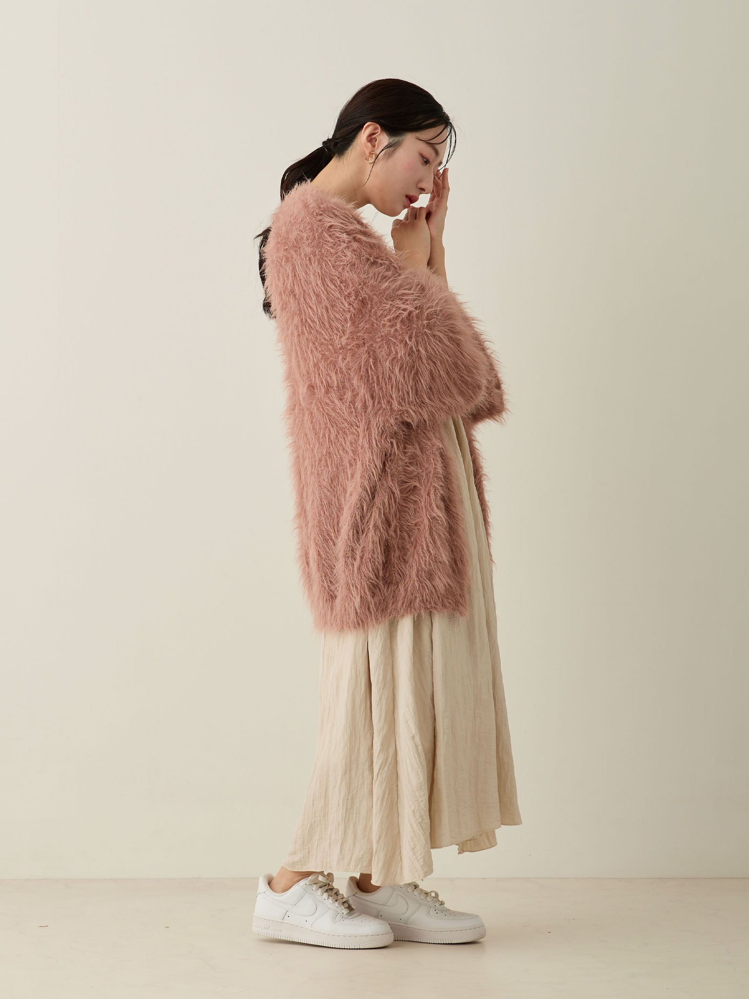 フラッフィーカーディガン Dusty pink – honono for mom&baby