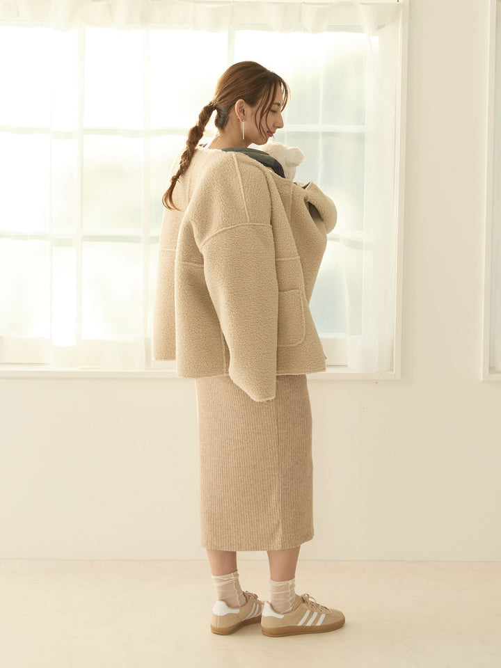 双面 Boa Ducker 夹克，米色