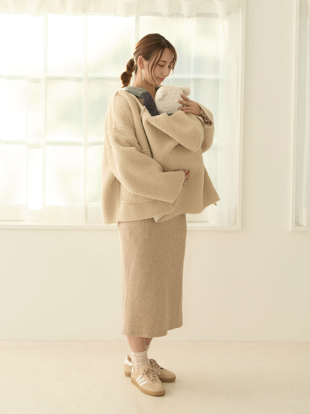 双面 Boa Ducker 夹克，米色