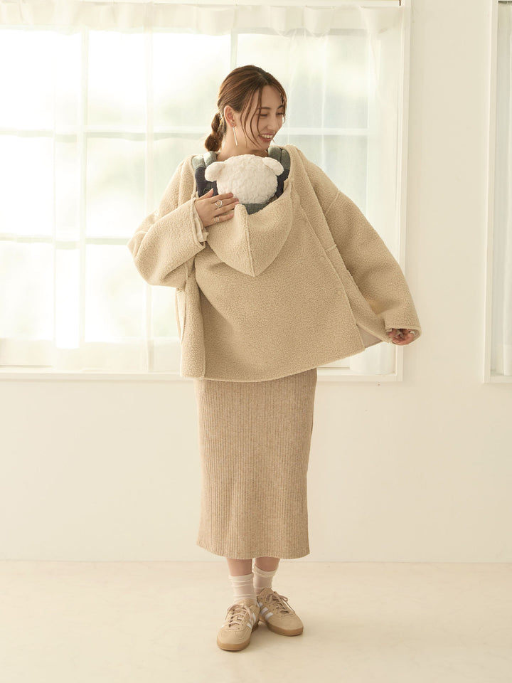 双面 Boa Ducker 夹克，米色