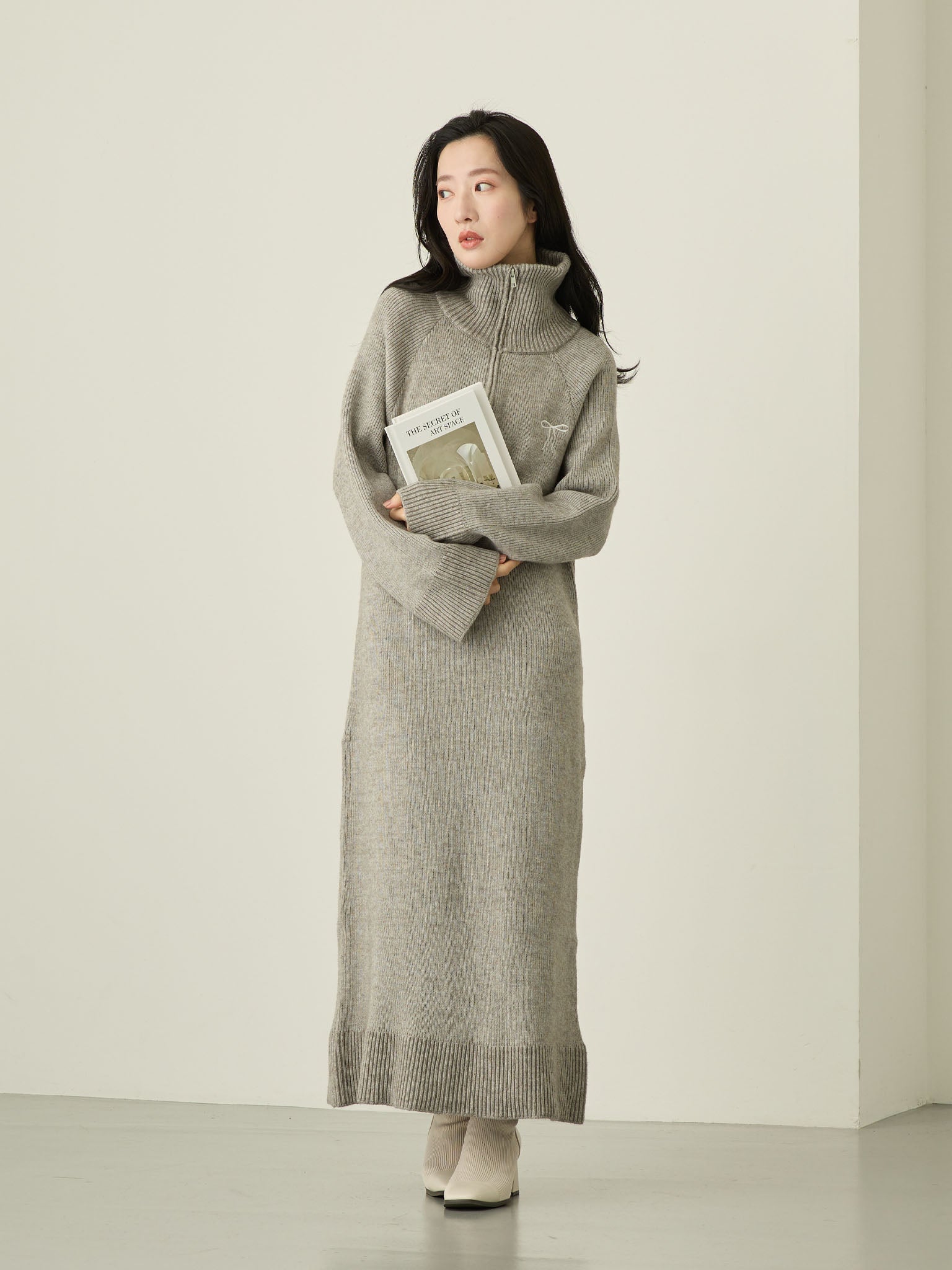 ハーフジップニットワンピース Gray – honono for mom&baby