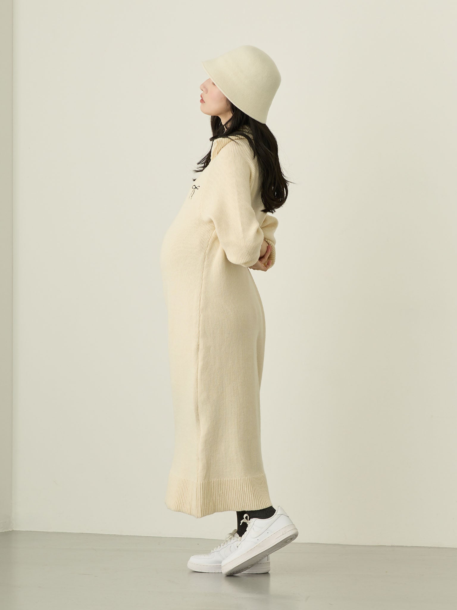 ハーフジップニットワンピース Ivory – honono for mom&baby