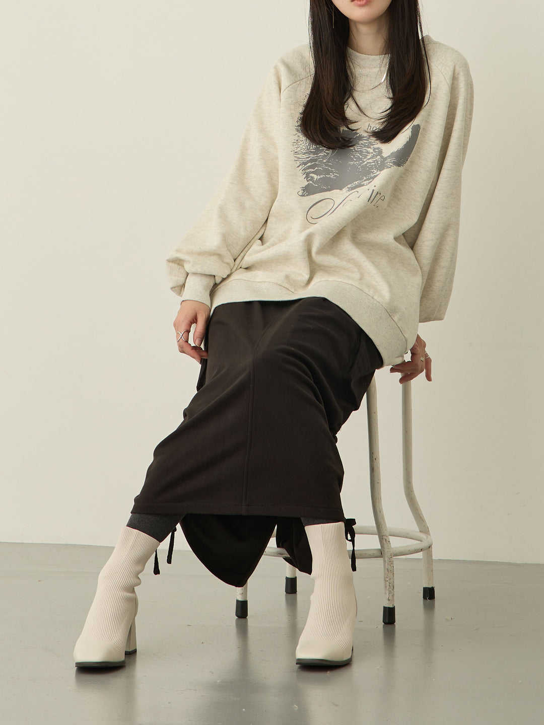 黑色羊毛工装裙