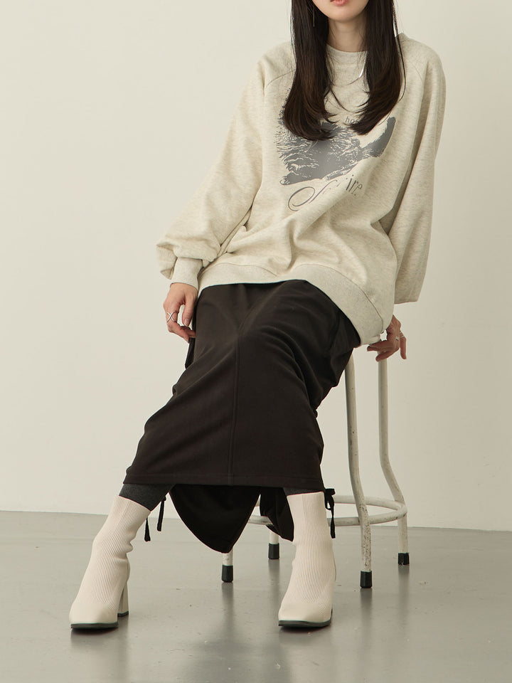 黑色羊毛工装裙