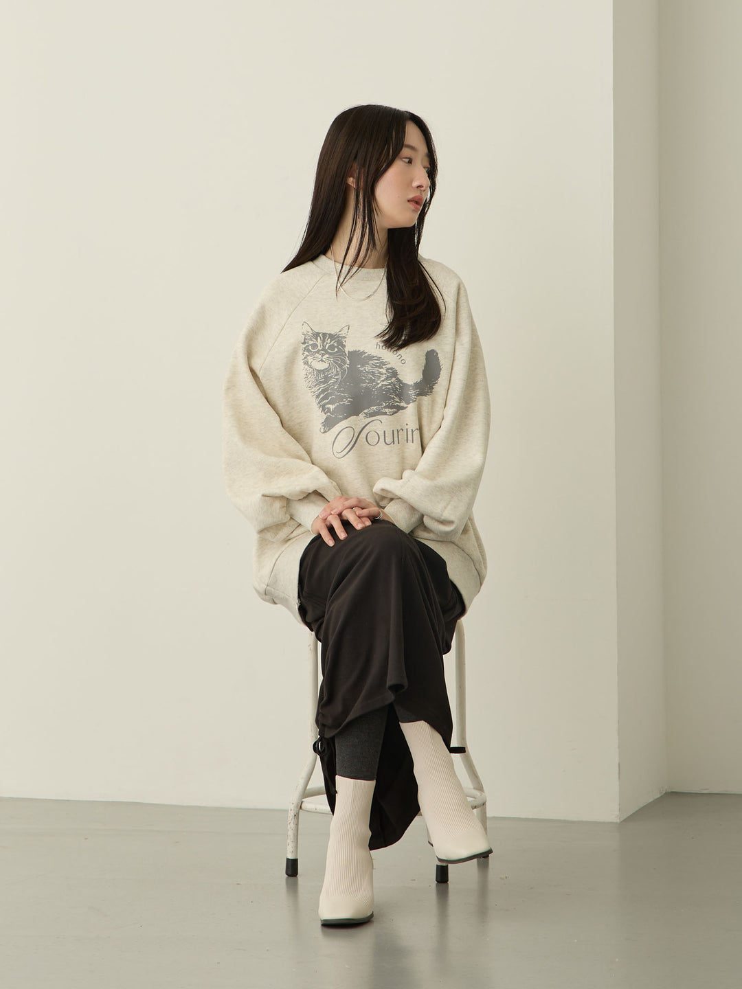 黑色羊毛工装裙