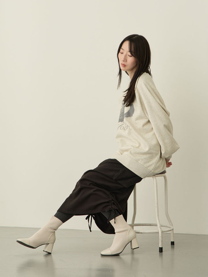 黑色羊毛工装裙