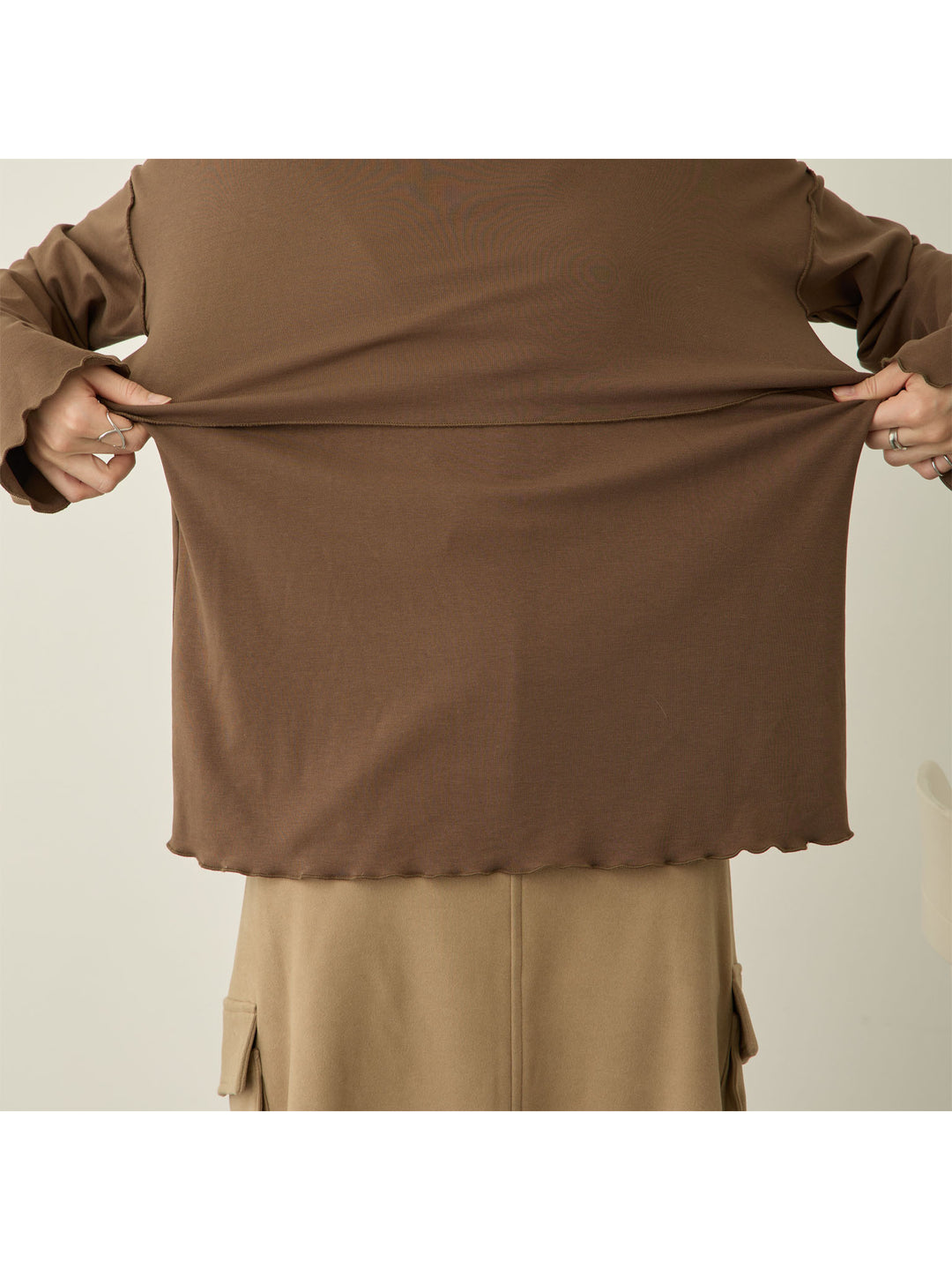 裏起毛ロングTシャツ Brown
