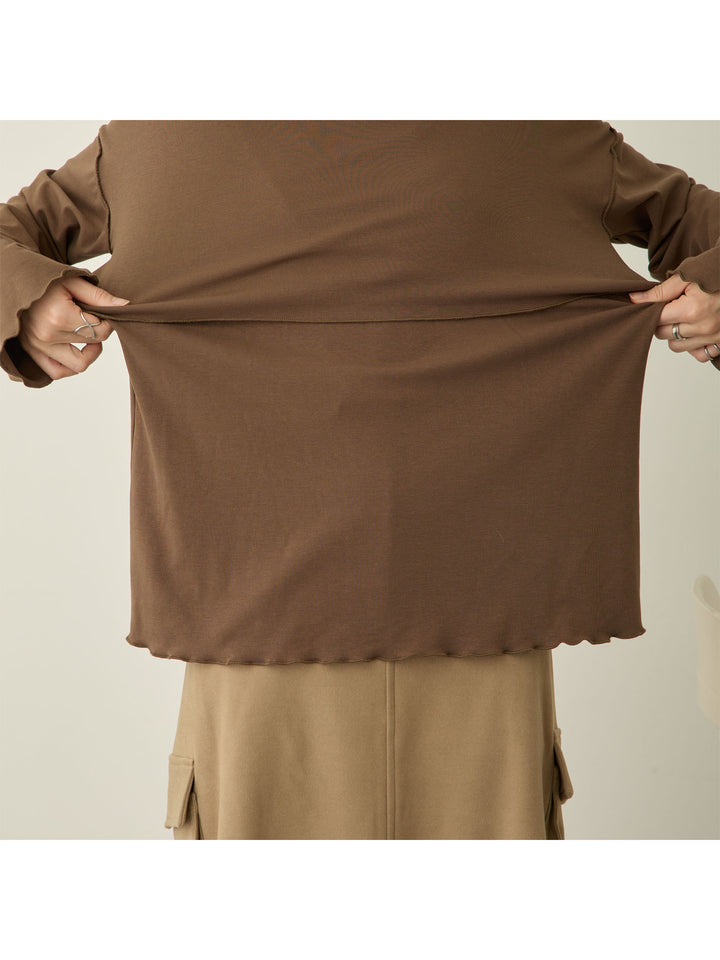 裏起毛ロングTシャツ Brown