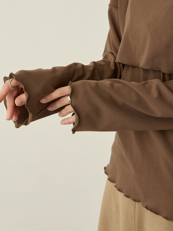 裏起毛ロングTシャツ Brown
