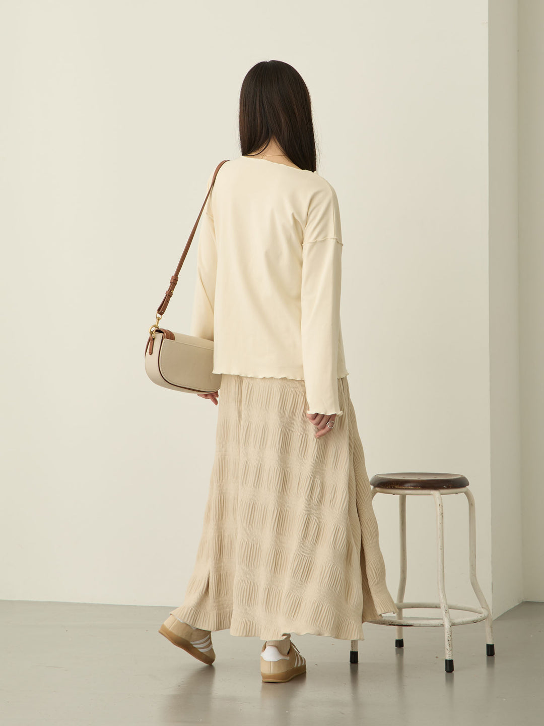 裏起毛ロングTシャツ Ivory