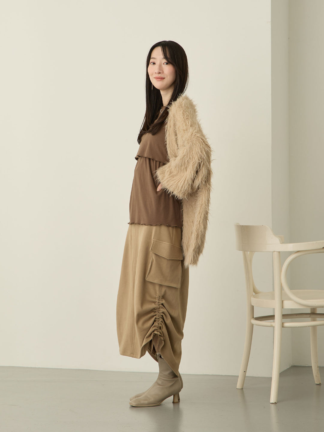 裏起毛ロングTシャツ Brown