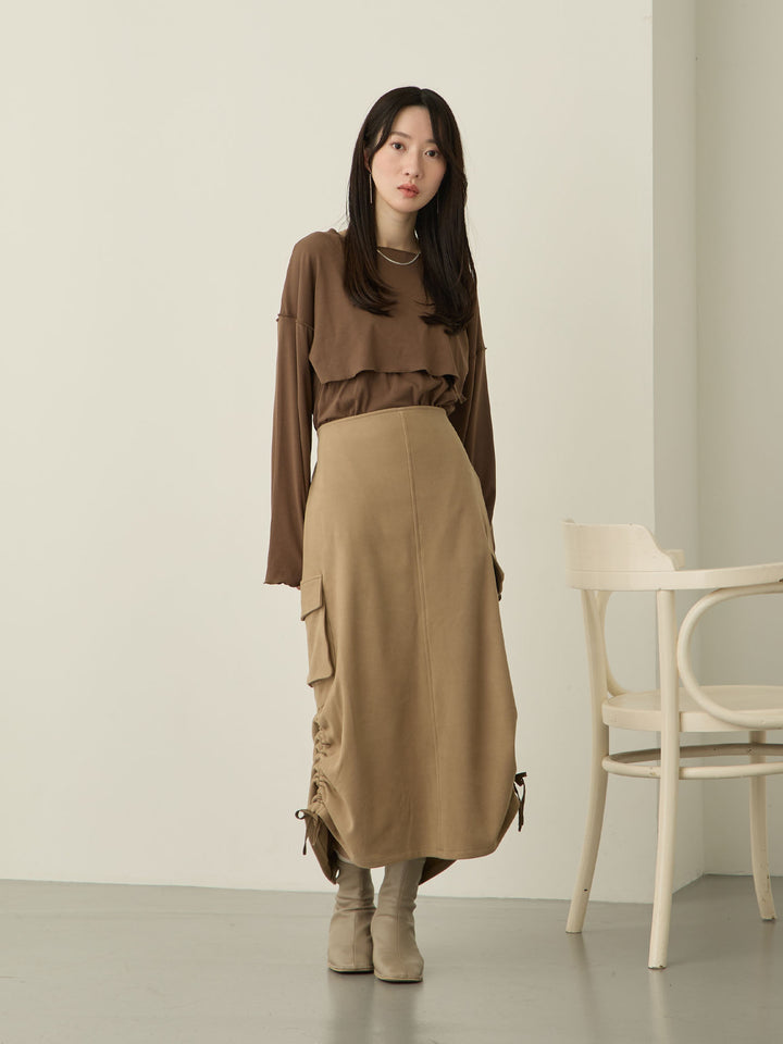 裏起毛ロングTシャツ Brown