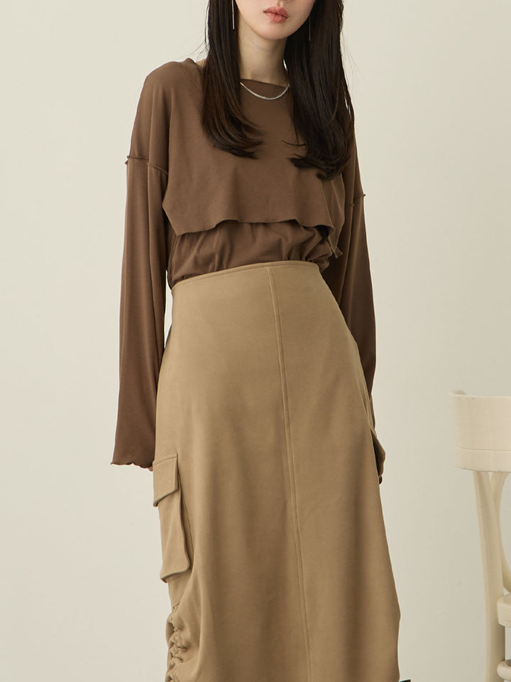 裏起毛ロングTシャツ Brown