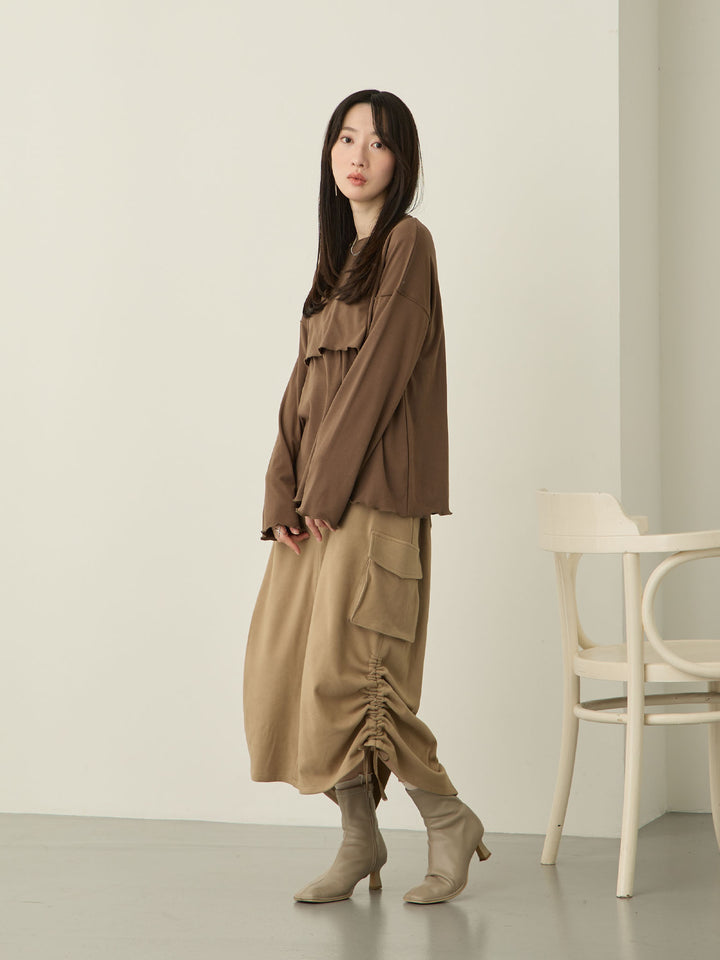裏起毛ロングTシャツ Brown