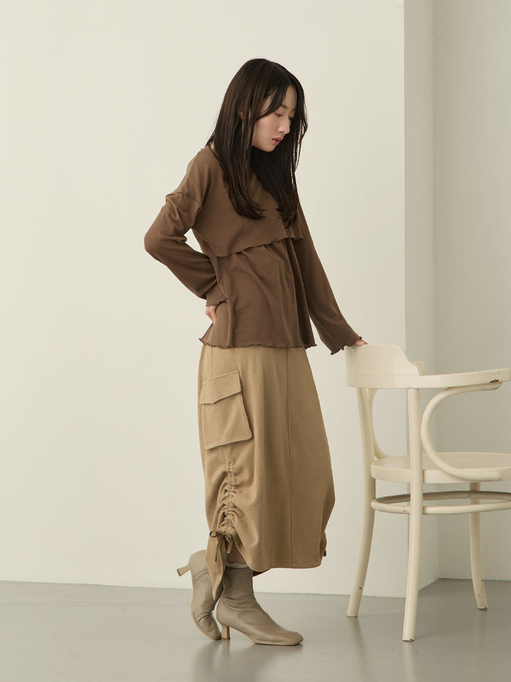 裏起毛ロングTシャツ Brown
