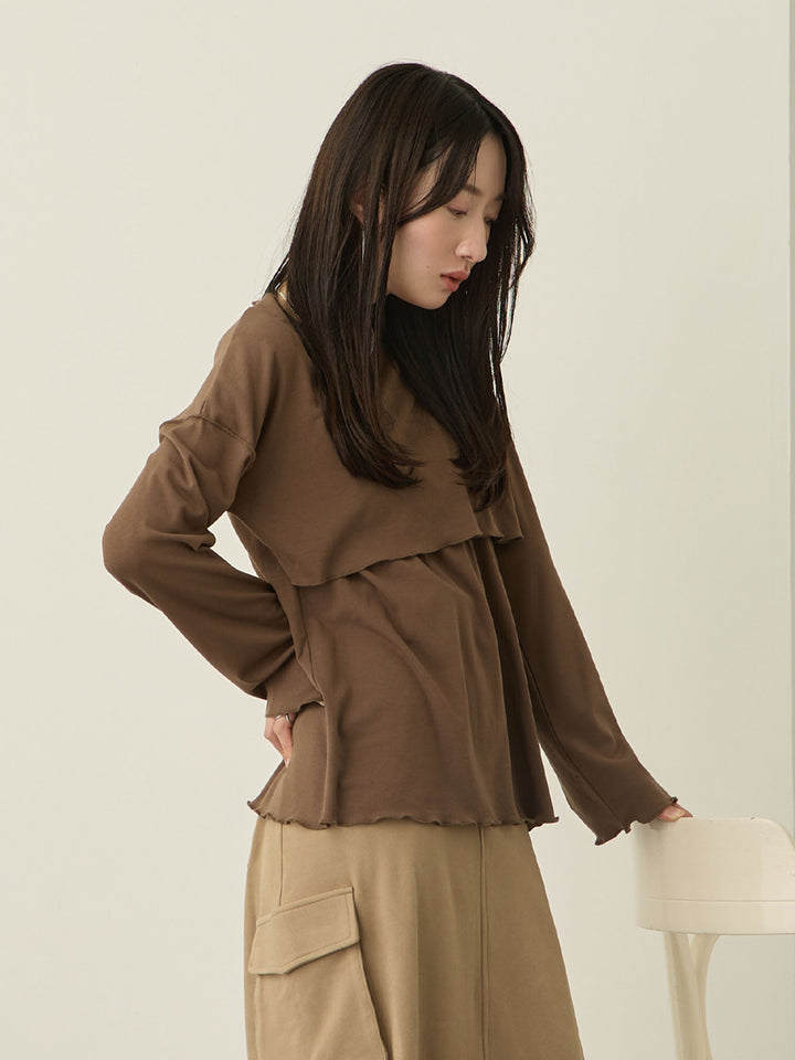 裏起毛ロングTシャツ Brown