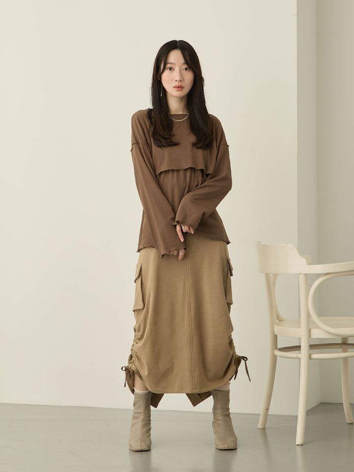 裏起毛ロングTシャツ Brown