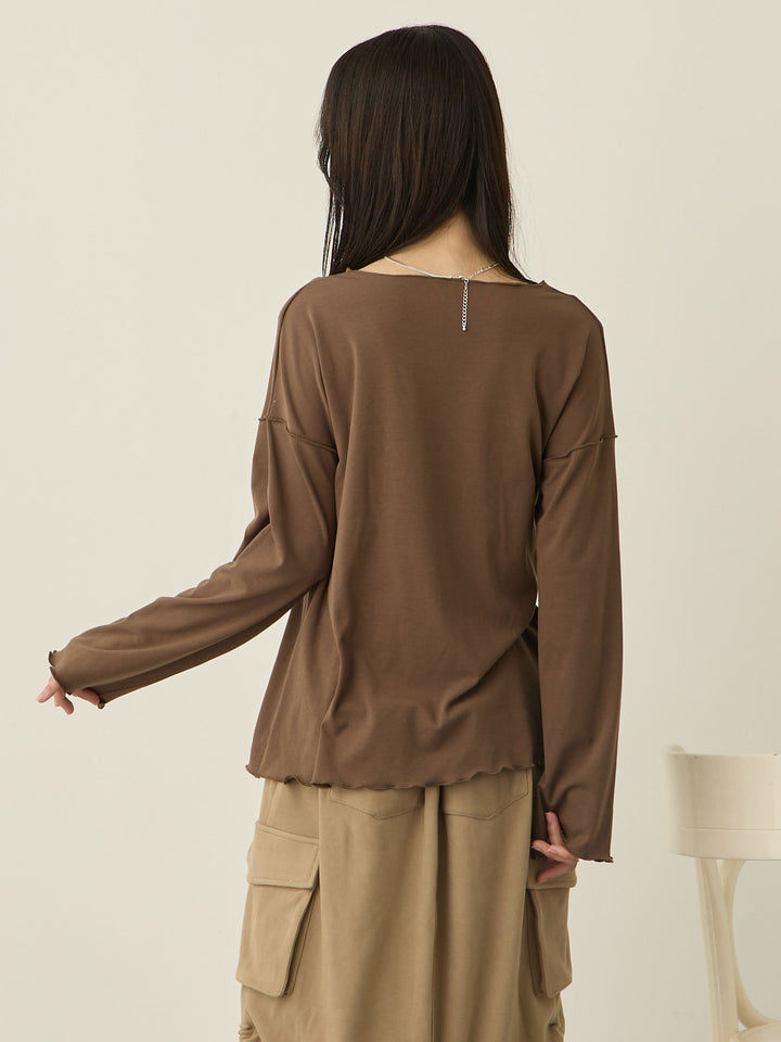 裏起毛ロングTシャツ Brown
