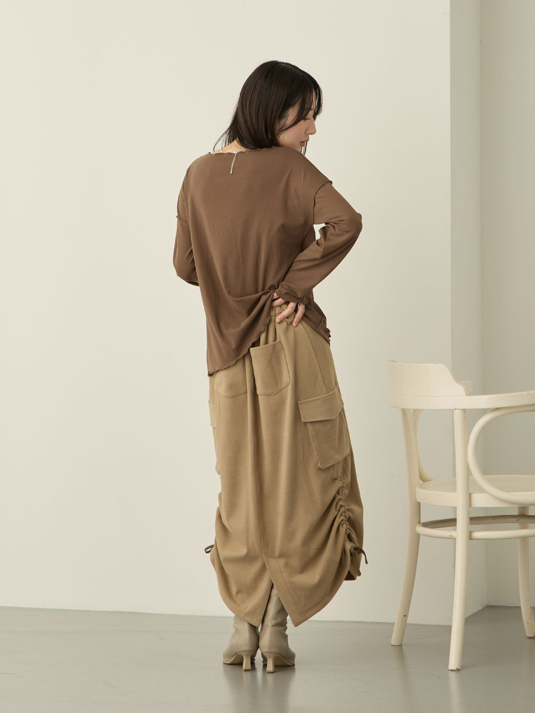裏起毛ロングTシャツ Brown