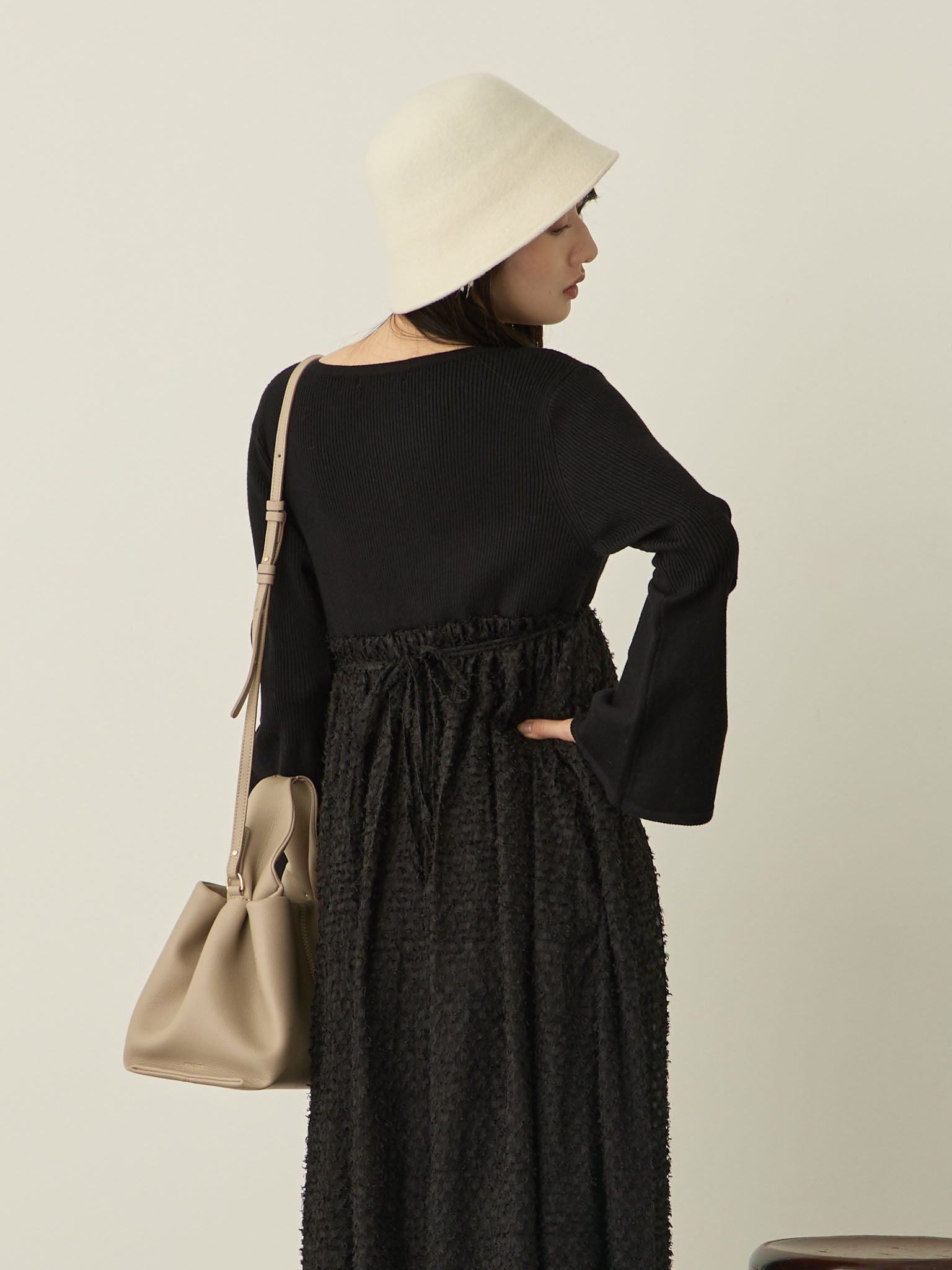 ニットドッキングフェザーワンピース Black – honono for mom&baby