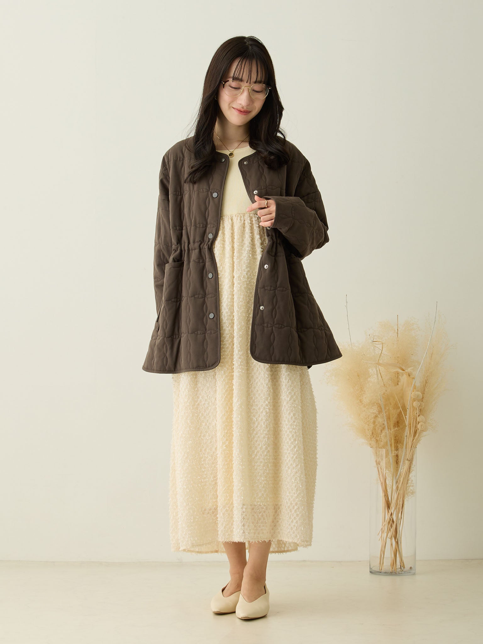 ニットドッキングフェザーワンピース Ivory – honono for mom&baby