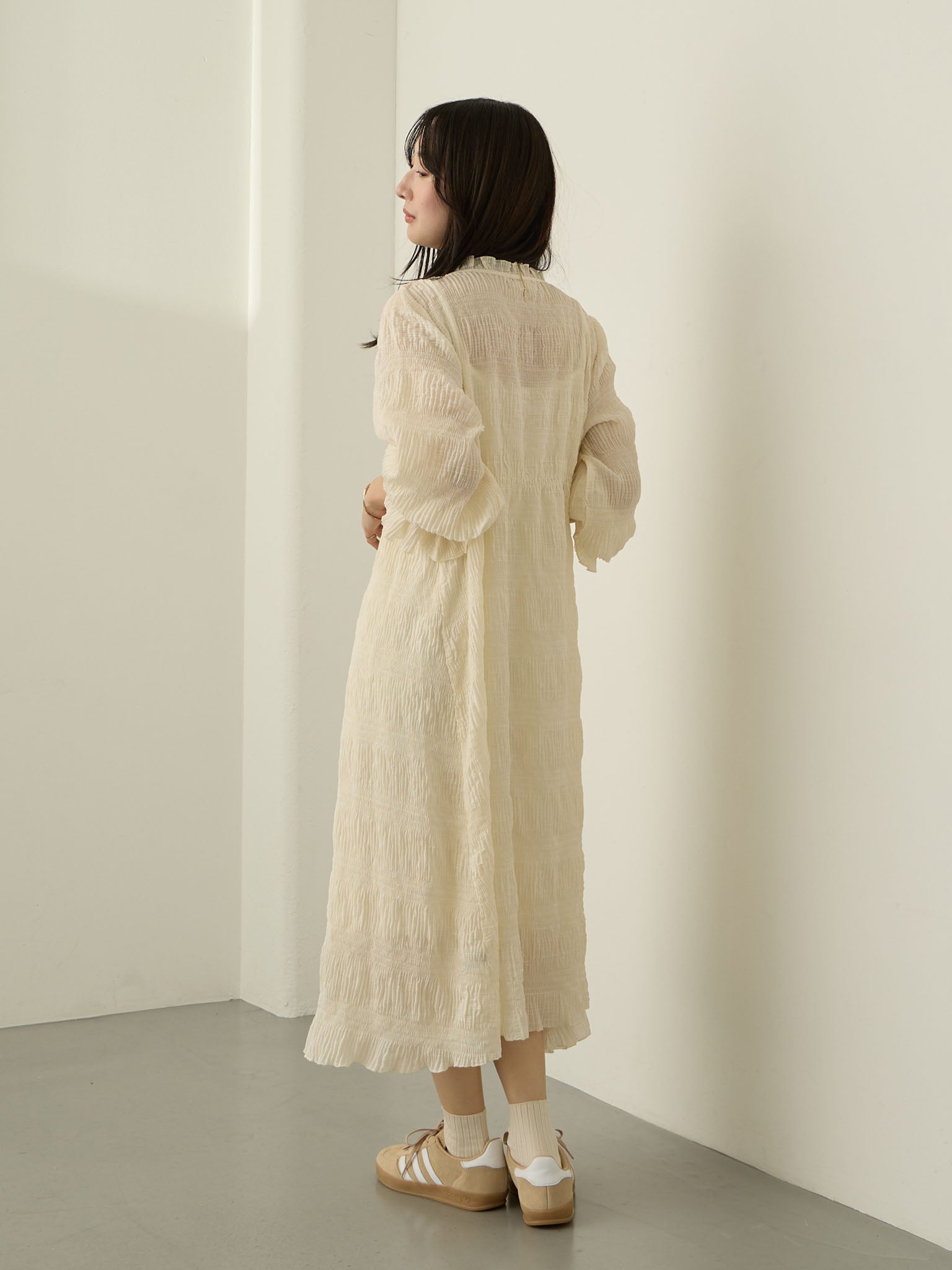 リンクルプリーツワンピースペチコート付き Ivory – honono for mom&baby
