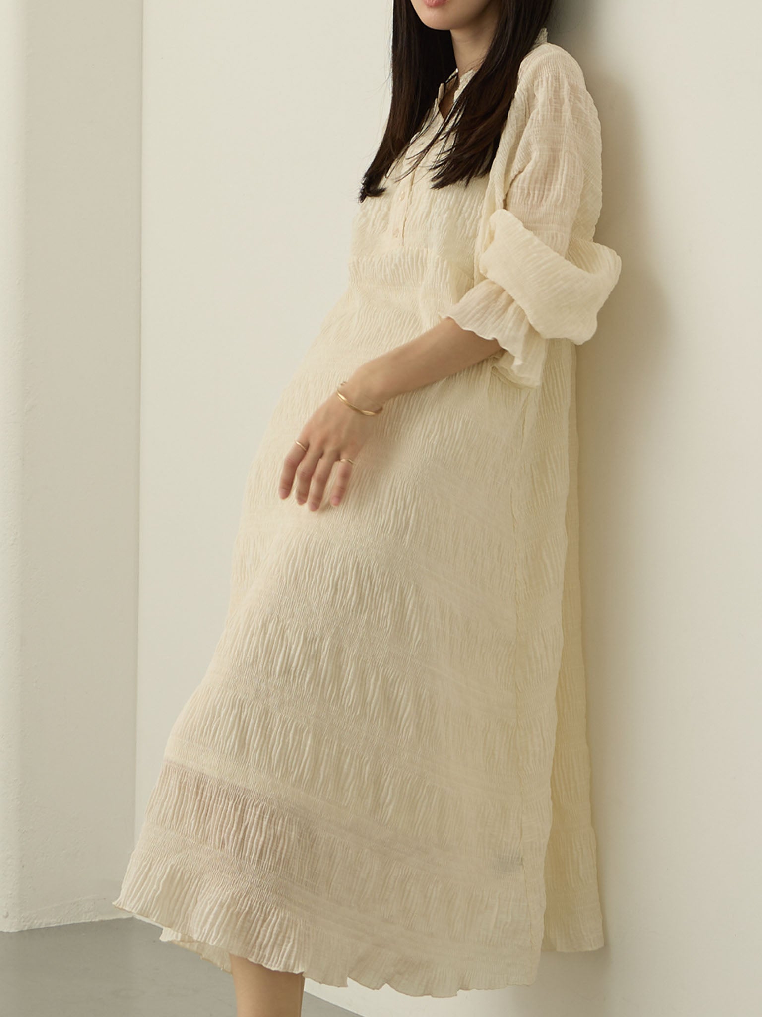 リンクルプリーツワンピースペチコート付き Ivory – honono for mom&baby