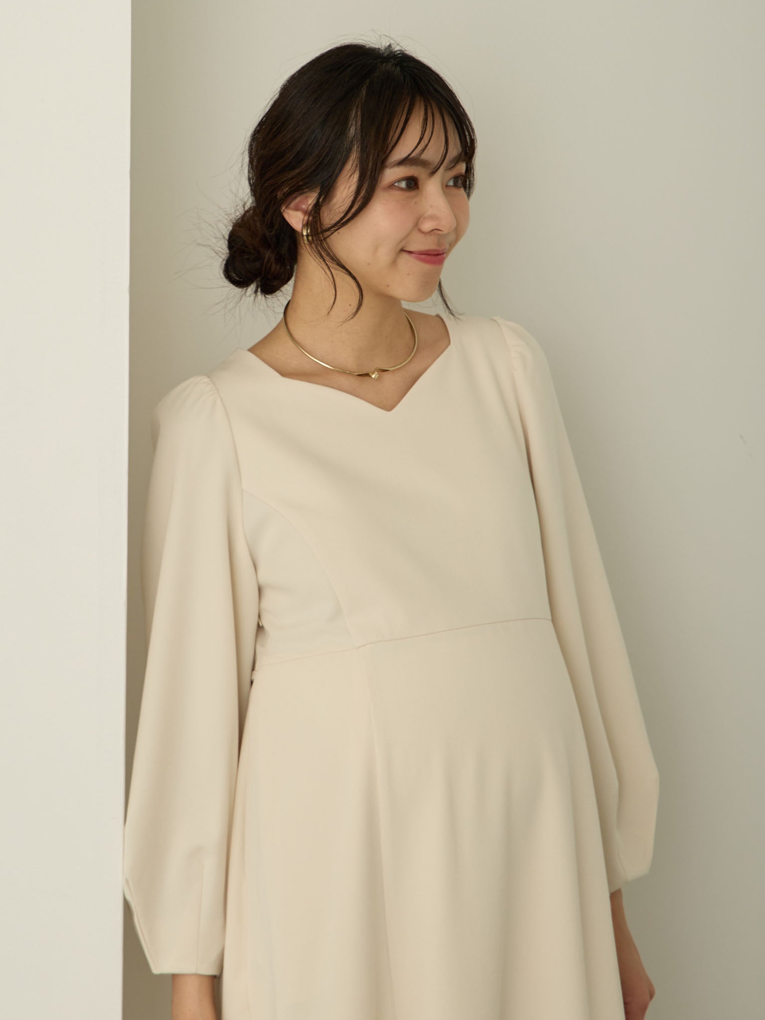 マタニティ・授乳服】ノースリーブプリーツワンピース Light