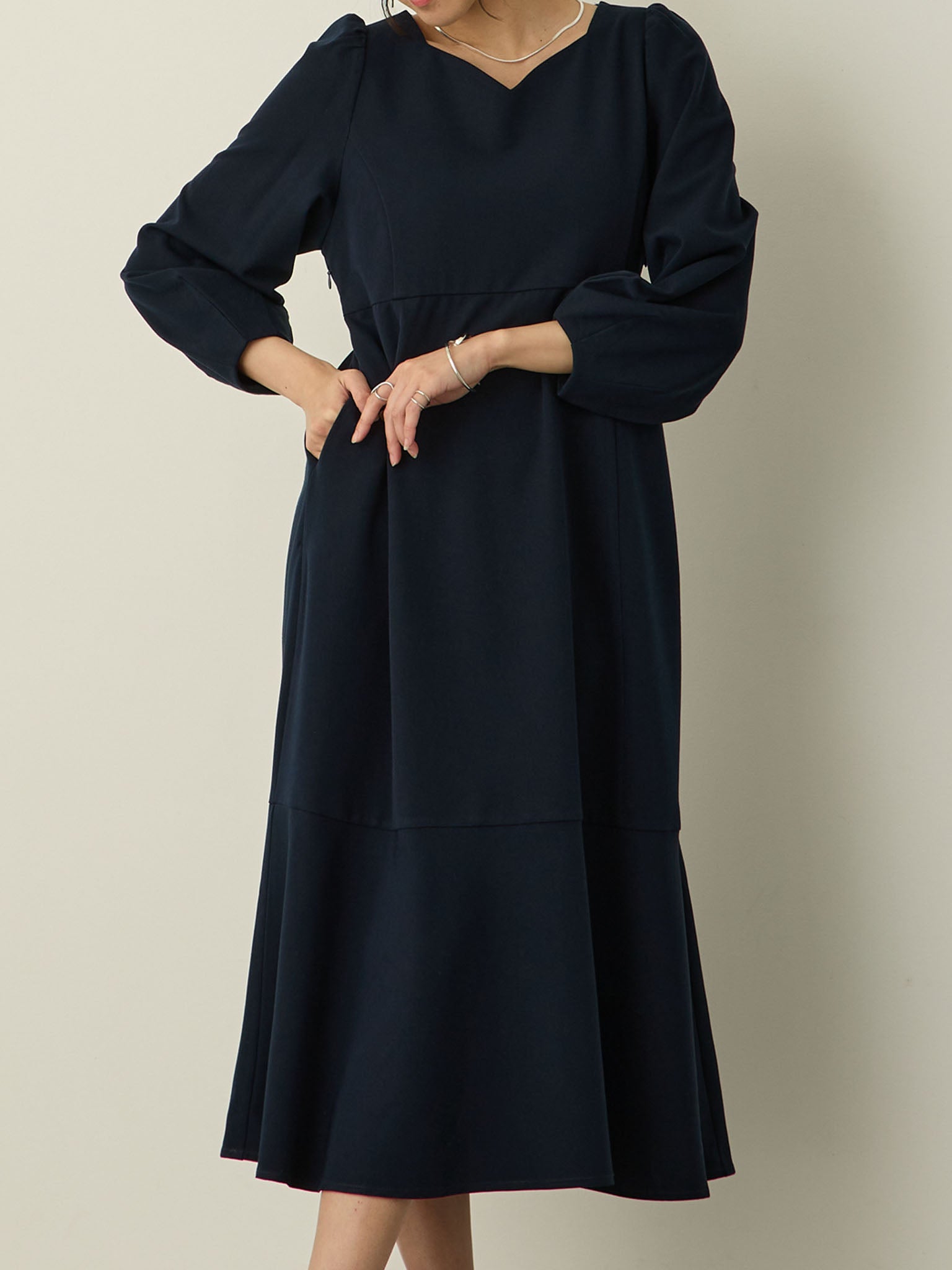 セレモニー対応・マーメイドワンピース Navy