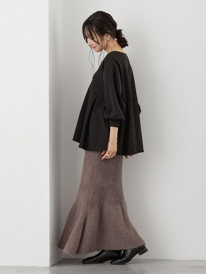 ペプラムトップス Black