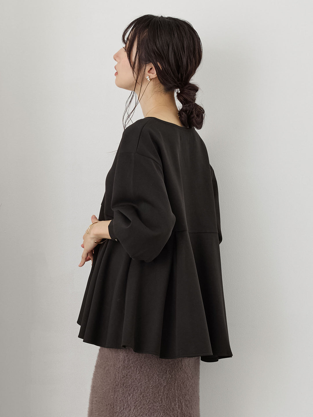 ペプラムトップス Black