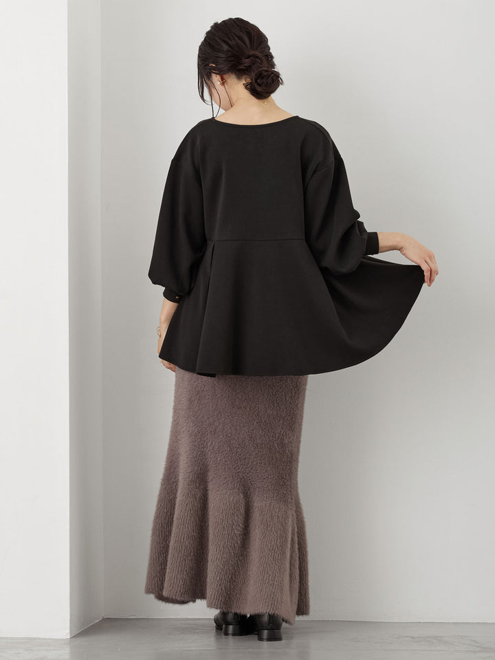 ペプラムトップス Black