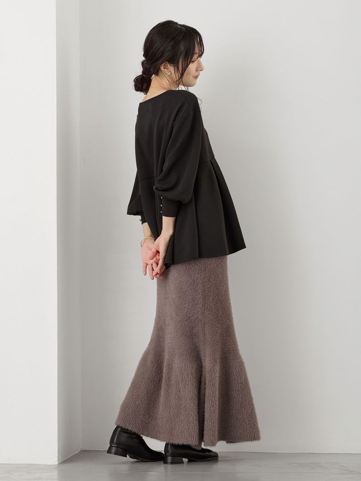 ペプラムトップス Black