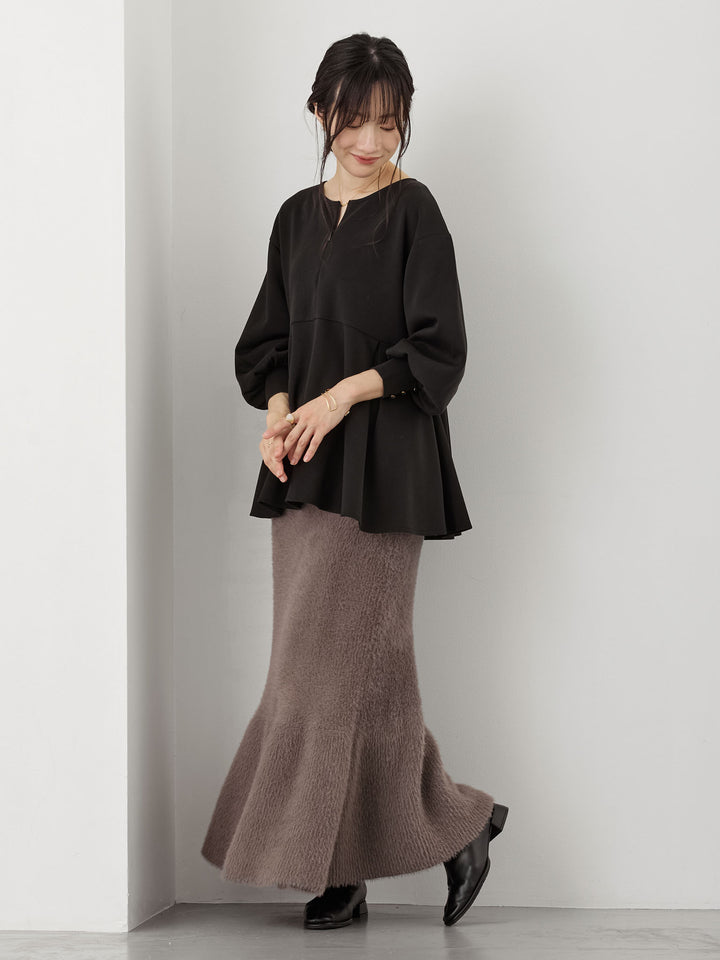 ペプラムトップス Black