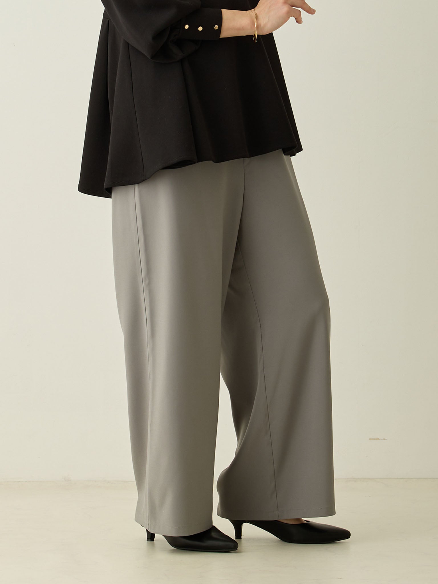 イージーワイドパンツ Gray