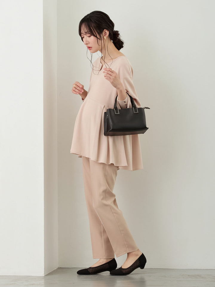 ペプラムトップス Pink beige