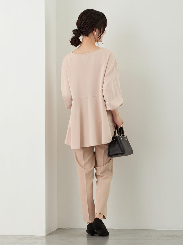 ペプラムトップス Pink beige