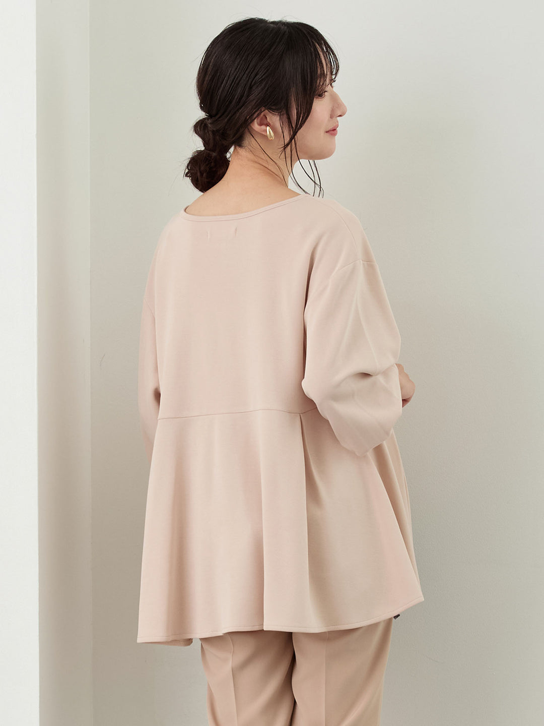 ペプラムトップス Pink beige