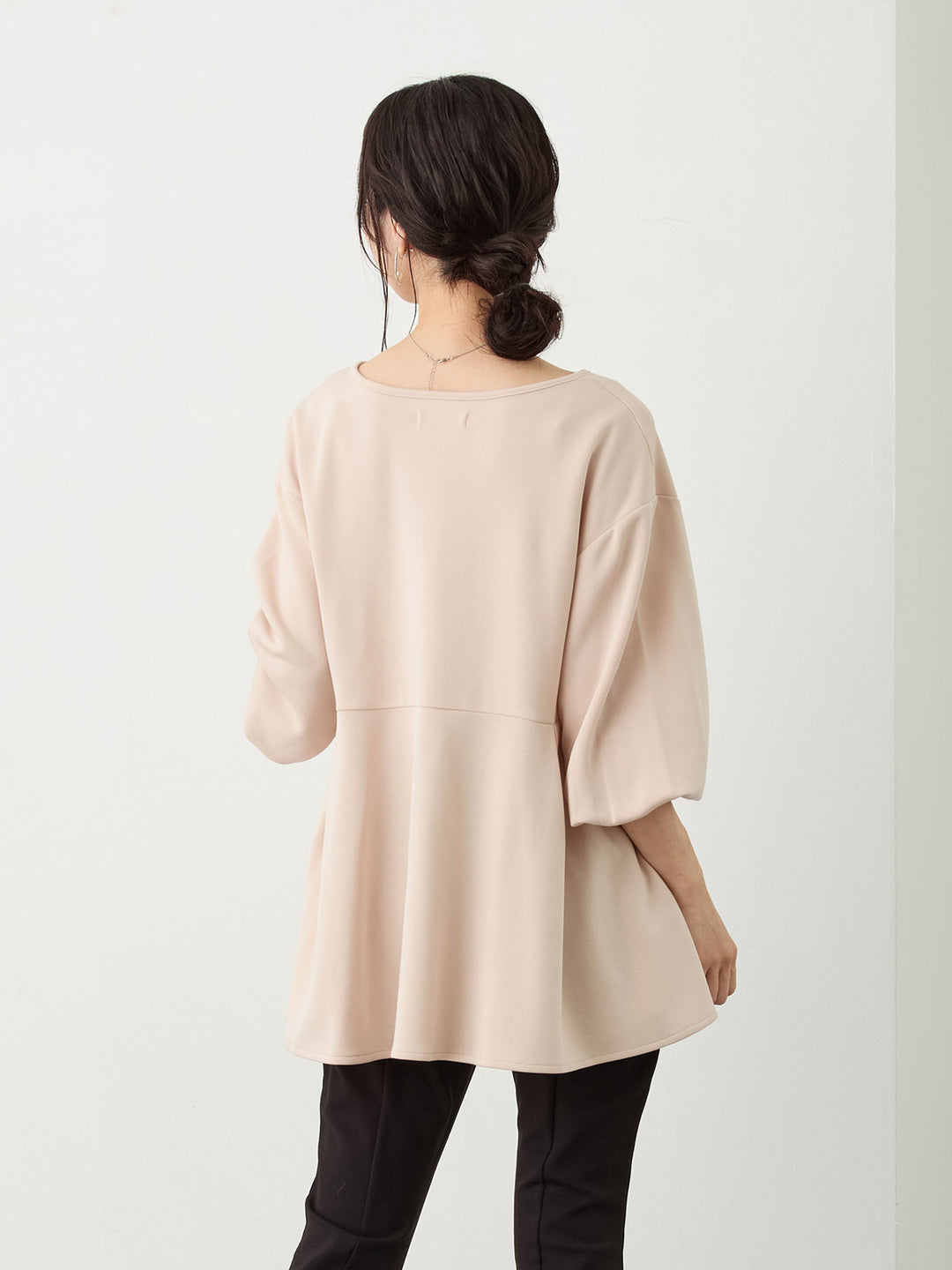 ペプラムトップス Pink beige