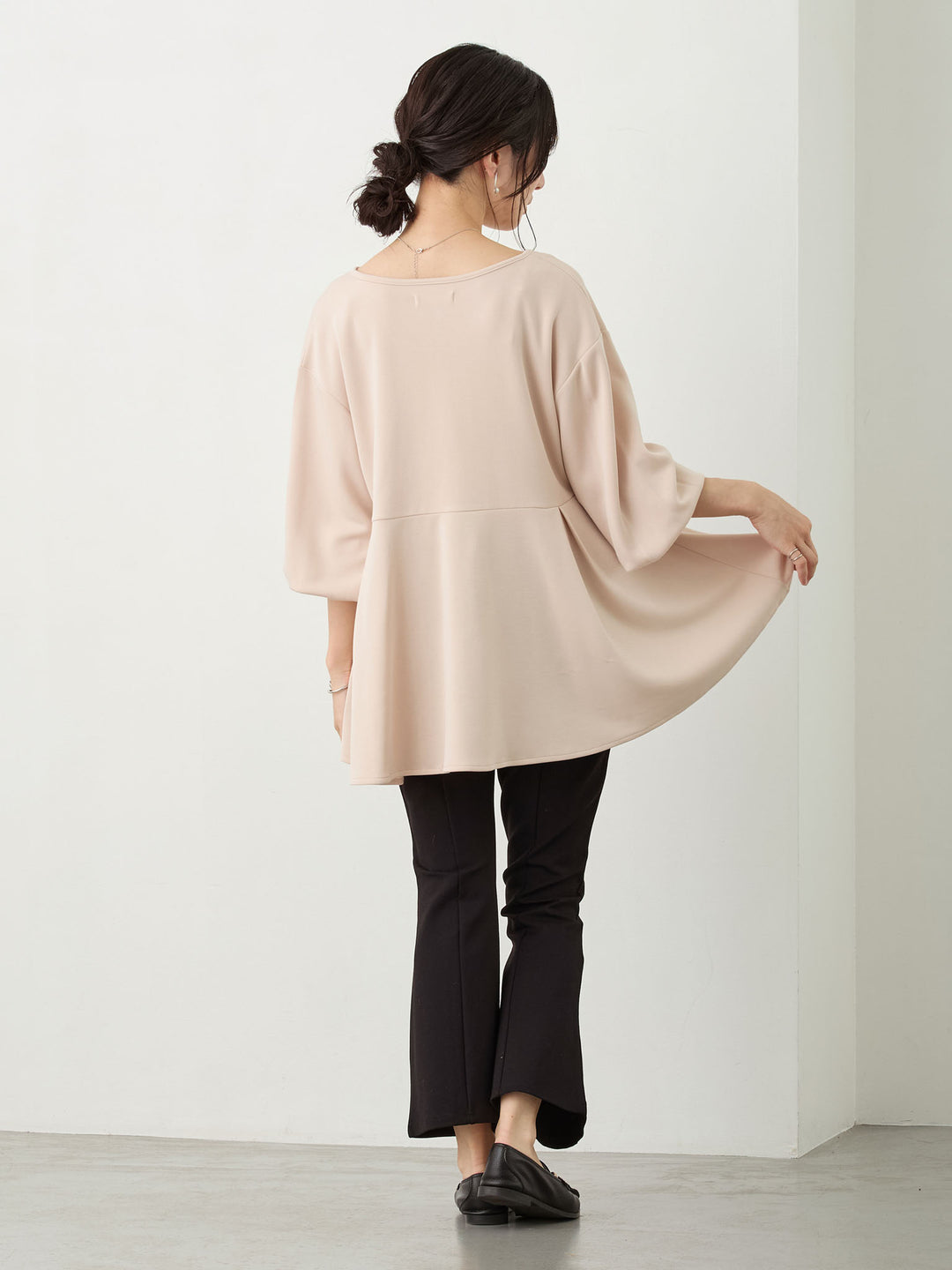 ペプラムトップス Pink beige