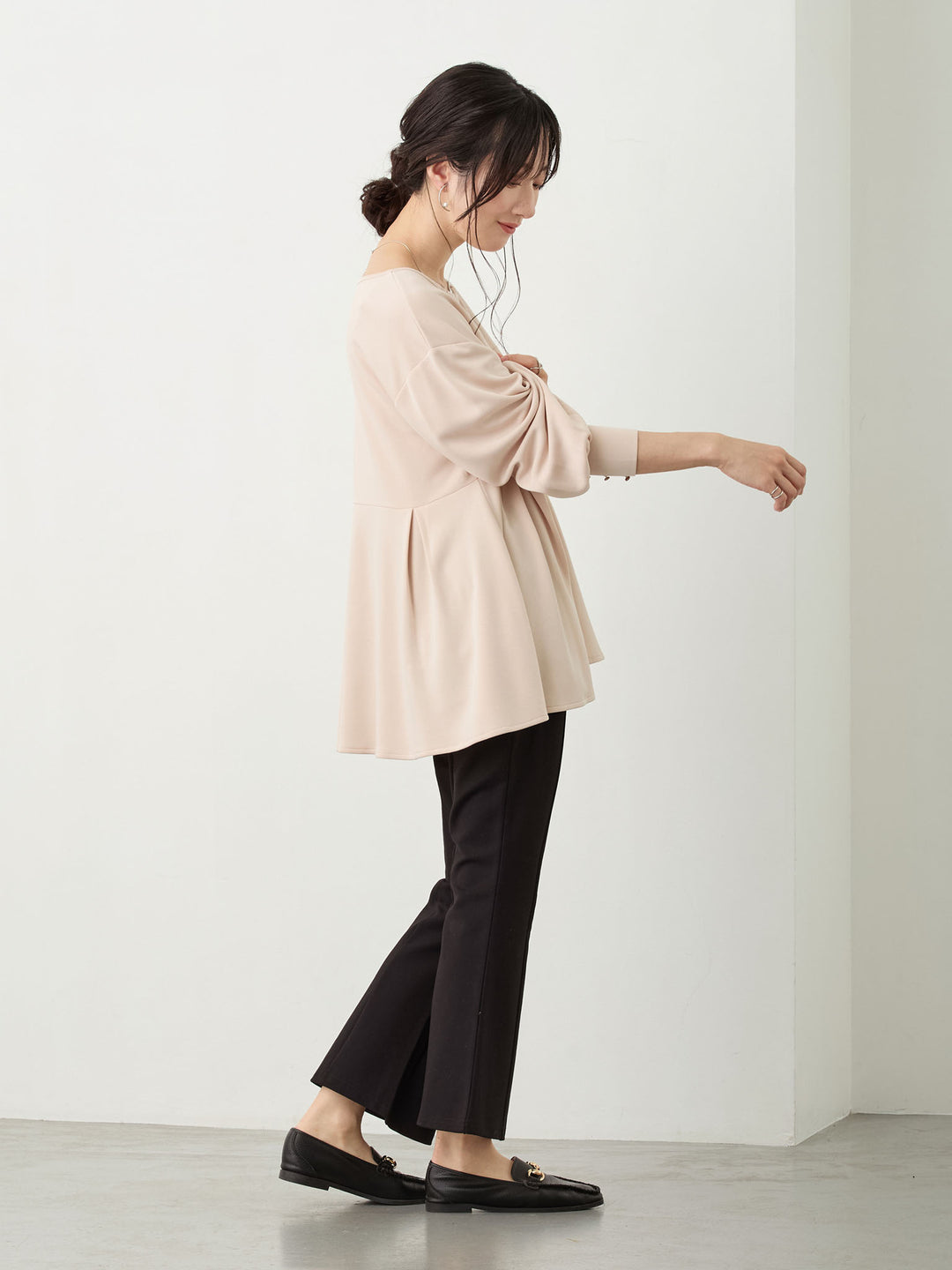 ポンチフレアパンツ Black