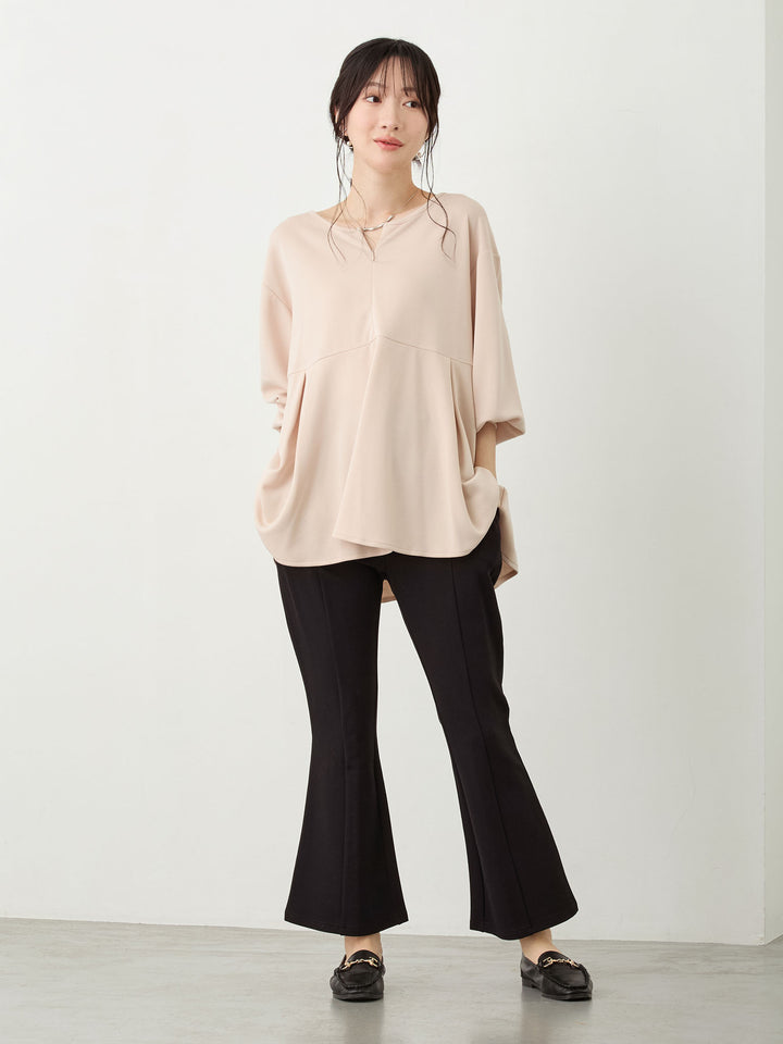 ペプラムトップス Pink beige