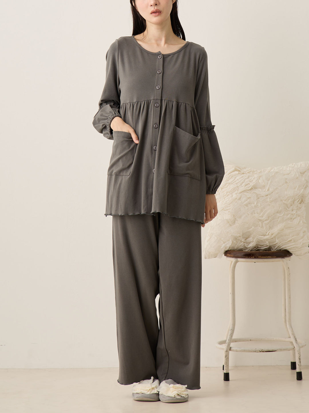 腹巻き付きルームセット Charcoal