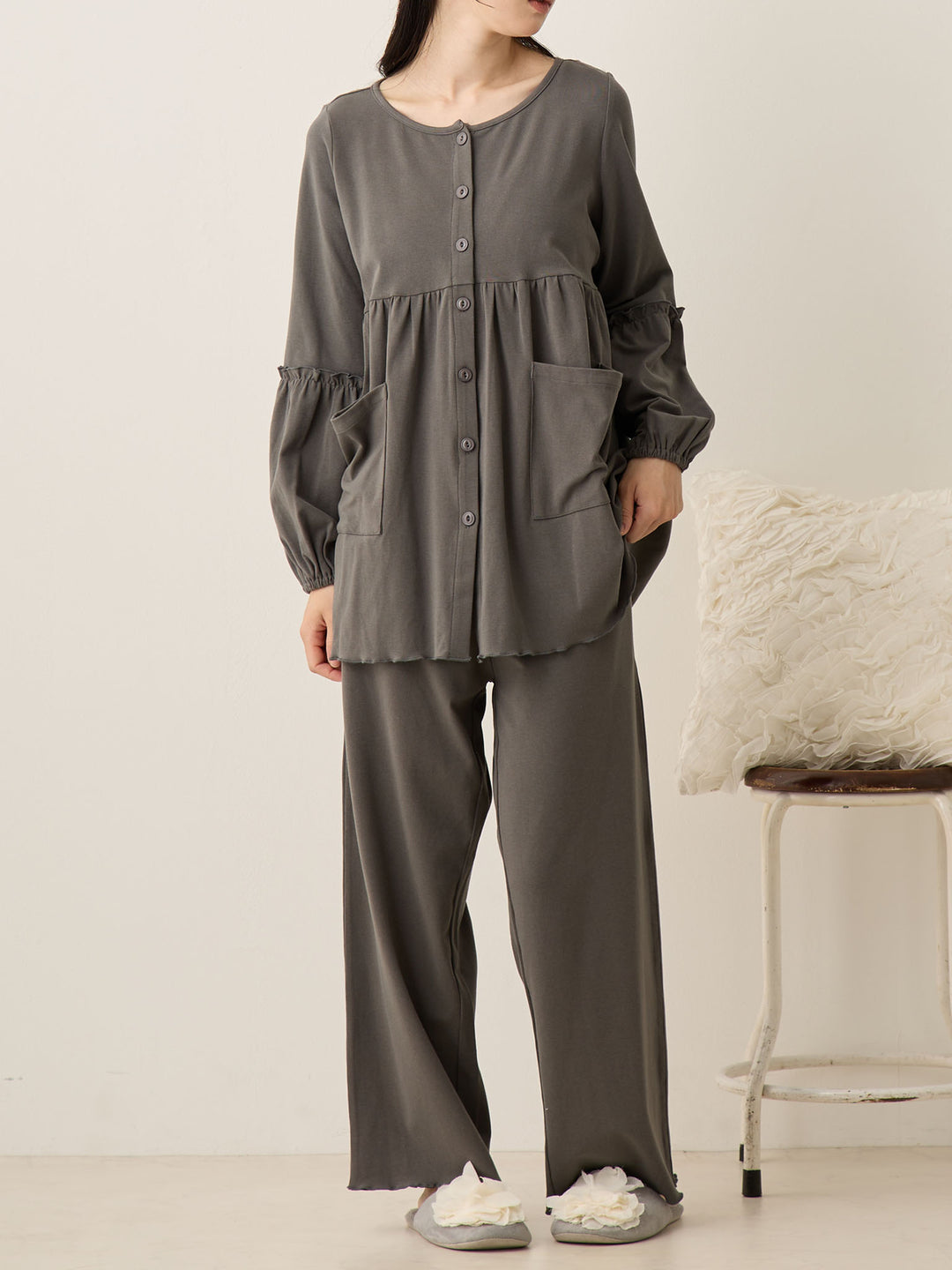 腹巻き付きルームセット Charcoal