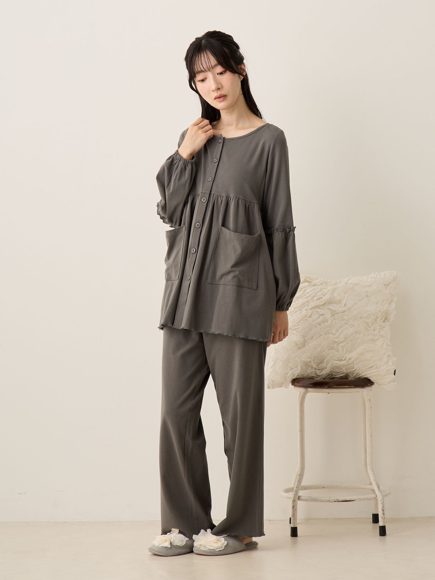 腹巻き付きルームセット Charcoal